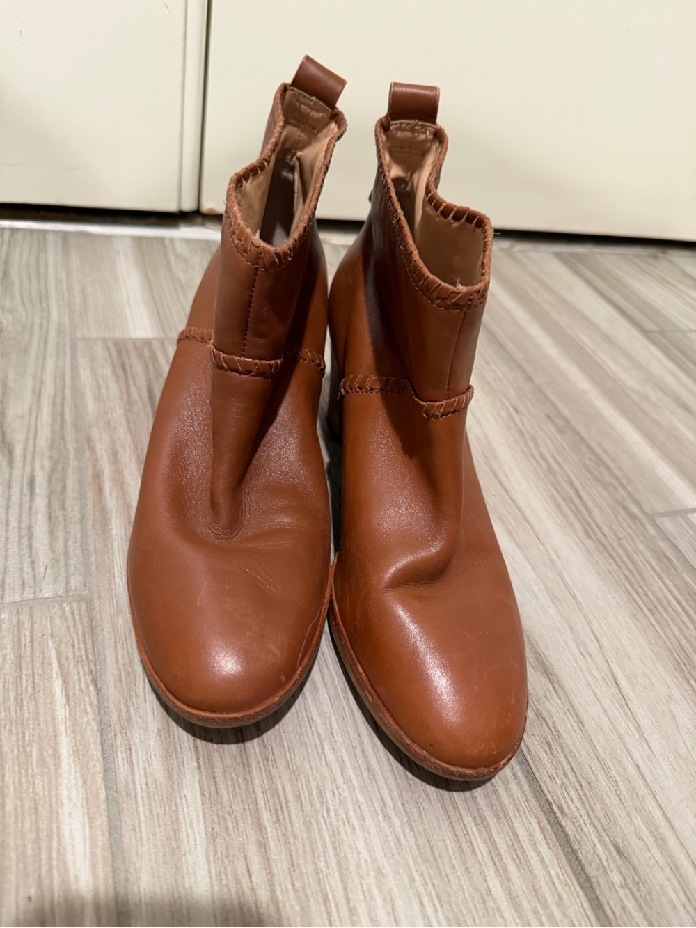 Jack Rogers Chestnut Brown Leather Ankle Booties